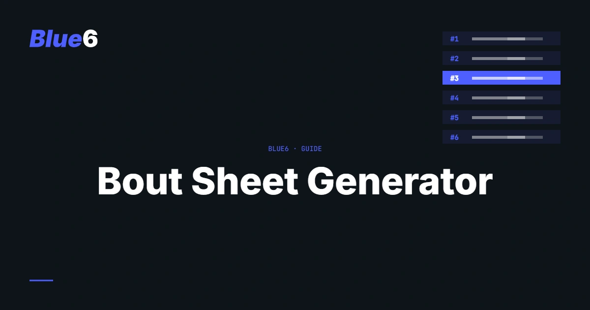 Bout Sheet Generator: Create Your Fight Night Running Order